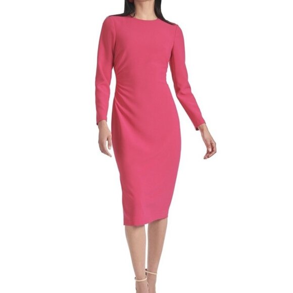 SACHIN & BABI Dresses & Skirts - New Sachin & Babi Size 14 Pink Dee Sheath Dress Long Sleeve Passionfruit NWT